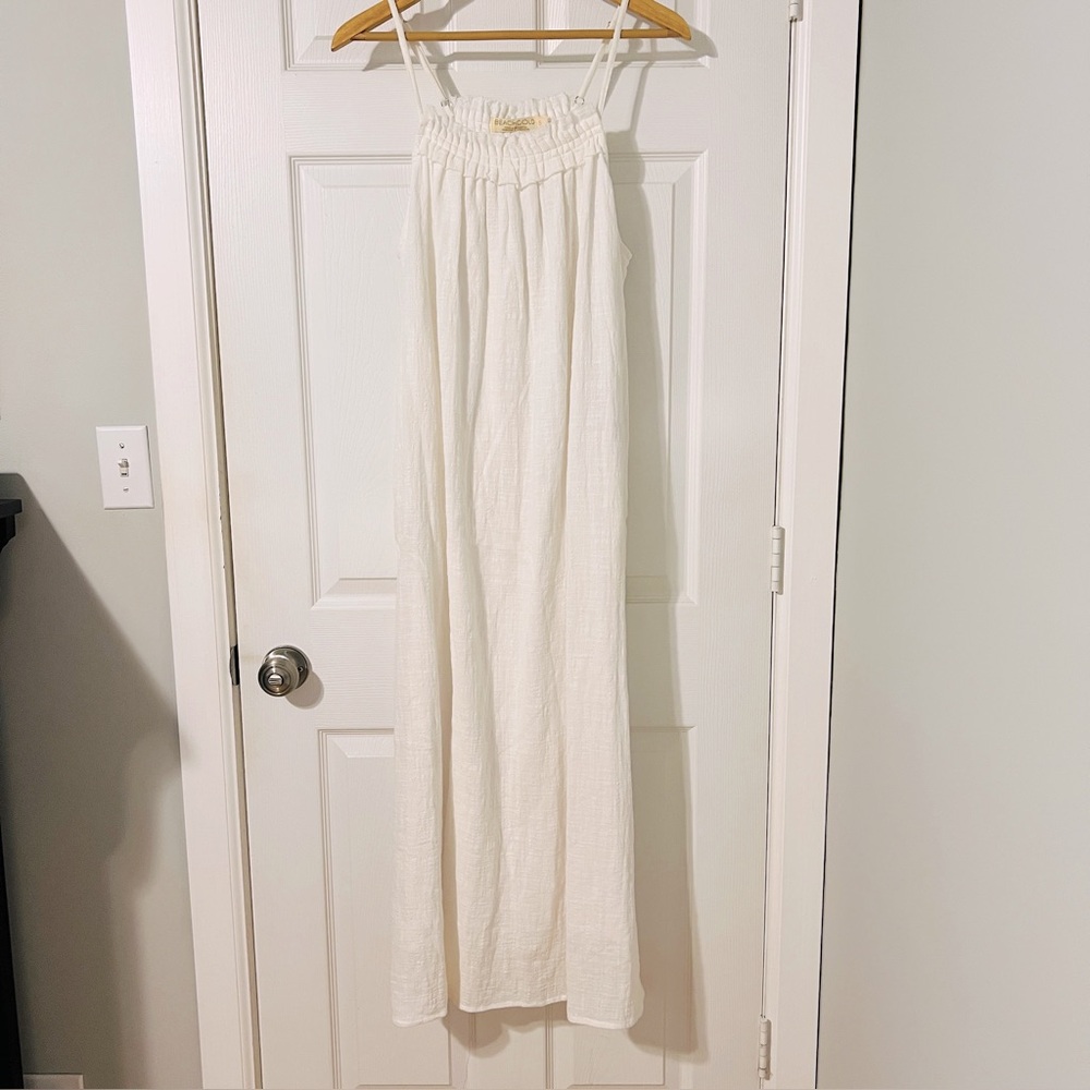 NWT Beach Gold Urban Outfitters white Benni Maxi Dress